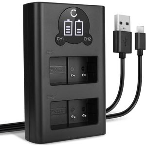 USB Dubbele Oplader voor Panasonic DMW-BLC12PP - Snelle en Slimme Lader, Laadkabel Voeding