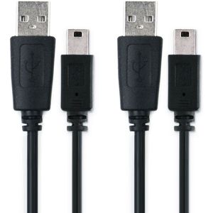 2x Canon PowerShot SD300 Kabel Mini USB Datakabel 1m Laadkabel van CELLONIC
