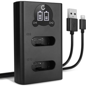 USB Dubbele Oplader voor Sony ZV-1 II - Snelle en Slimme Lader, Laadkabel Voeding + USB Kabel