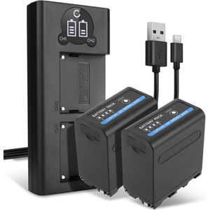 2x Sony GV-A500 Accu Batterij + Dubbele Oplader 10200mAh van CELLONIC