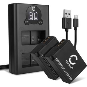 2x Panasonic Lumix DMC-G7 Accu Batterij + Dubbele Oplader 1000mAh van CELLONIC