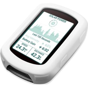 Garmin Edge 840 Solar siliconen bumpercase - optimale bescherming voor fiets navigatie / fietscomputers wit - Siliconen protection
