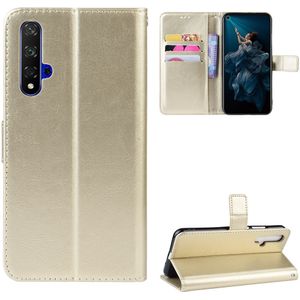 Flipcase Huawei Honor 20 Book Case Portemonnee Hoesje Flip Hoesje Book Cover Flip Wallet met Kaarthouder gouden