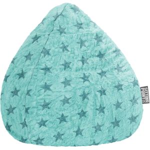 Kinder Zitzak Fluffy Stars L - Turquoise