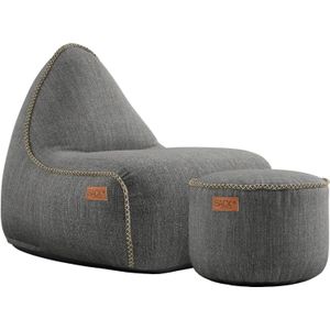 Cobana Lounge Stoel & Poef Outdoor - Grijs
