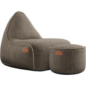 Cobana Lounge Stoel & Poef Outdoor - Bruin