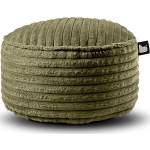 Extreme Lounging - b-poufe cord - Poef Rond - Fern - Zachte Stof - 60x40cm
