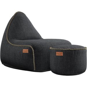 Cobana Lounge Stoel & Poef Outdoor - Zwart