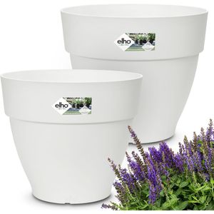 Bloempot set van 2 wit 30x25cm 11.3L