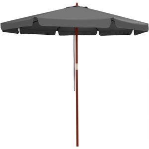 Parasol Antraciet Hout Ø330cm UV-bescherming 80+