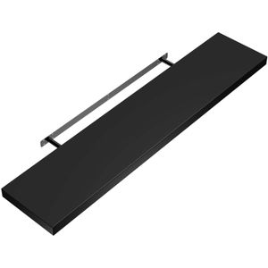 Casaria Wandplank Zwevend - 110 cm 15kg Belastbaar - Mat Zwart