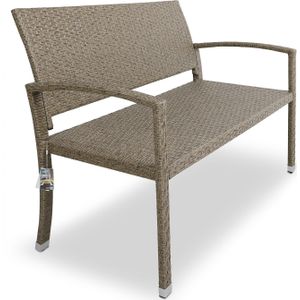Casaria - Polyrattan Tuinbank - 2-Zits - Beige - UV-bestendig