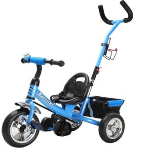 Raceline kinderdriewieler - Metaal - Duwstang - Blauw