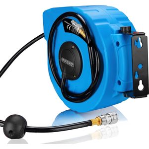 Haspel Persluchtslang Blauw 10m Oprolbaar