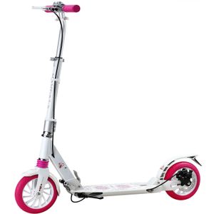 Spielwerk - Step - Verstelbaar - Wit Roze - Aluminium - 200 mm Wielen