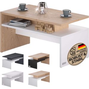 Salontafel Sacramento Wit/Eik 95x55x50cm