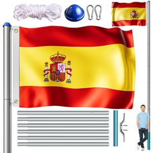 Aluminium vlaggenmast 650cm incl Spanje vlag