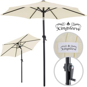 Kingsleeve Parasol 200cm - met Zwengel en Kantelmechanisme - Beige