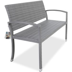 Polyrotan Tuinbank Grijs 122x58x87cm