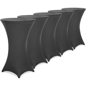 Statafelrok – 5 Stuks Ø 70-75cm Stretch - Antraciet