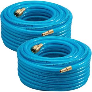 Persluchtslanghaspel 2 stuks 30m incl Snelkoppeling + Stekker