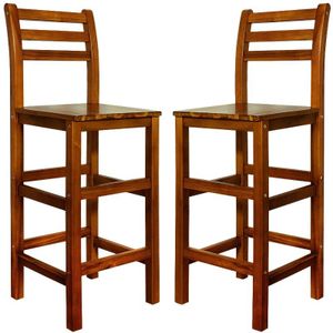 Deuba Barkruk Set van 2 – Acaciahout 40 x 35,5 x 110 cm – Bruin