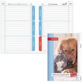 ROTH Hausaufgabenheft Hund und Katze für clevere Faule liniert A5 ohne Rand, 104 Blatt