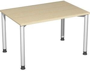 geramöbel Flex höhenverstellbarer Schreibtisch ahorn, silber rechteckig, 4-Fuß-Gestell silber 120,0 x 80,0 cm