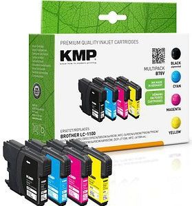 KMP B78V  schwarz, cyan, magenta, gelb Druckerpatronen kompatibel zu brother LC-1100VALBP, 4er-Set
