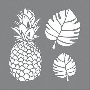 Rayher Dekor-Schablonen Tropical grau
