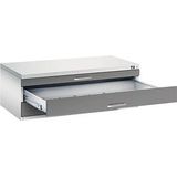 CP 7100 Planschrank lichtgrau, stahlgrau 3 Schubladen 110,0 x 76,5 x 42,0 cm