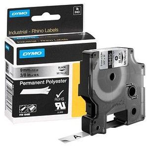 DYMO Schriftband RHINO  18485, 9 mm schwarz auf silber