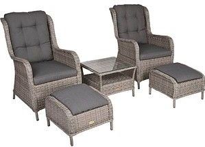 Garden Pleasure Loungegruppe VALENCIA grau, antikgrau Kunststoff, Metall, 11-teilig