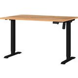GERMANIA Adrano höhenverstellbarer Schreibtisch navarra-eiche rechteckig, T-Fuß-Gestell schwarz 120,0 x 80,0 cm