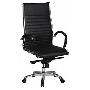 AMSTYLE Bürostuhl, SPM1.232 Leder schwarz, Gestell silber