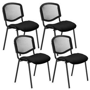 4 Nowy Styl Besucherstühle Iso Ergo Mesh schwarz Stoff