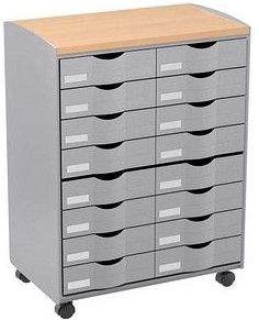 PAPERFLOW Bürowagen grau 55,2 x 35,0 x 74,5, ohne Rollen 69,0 cm