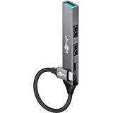 goobay USB-Hub Slim 4-fach grau
