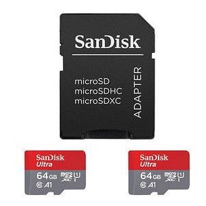 2 SanDisk Speicherkarten microSDXC Ultra 64 GB