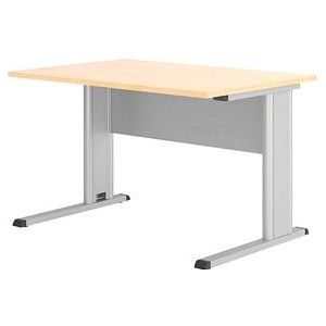 HAMMERBACHER Inader Schreibtisch ahorn rechteckig, C-Fuß-Gestell silber 120,0 x 80,0 cm