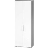 HAMMERBACHER Aktenschrank Popular, V968T6/G/W/BS grafit, weiß 5 Fachböden 80,0 x 42,0 x 215,6 cm