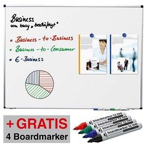 AKTION: Legamaster Whiteboard PREMIUM 150,0 x 100,0 cm weiß spezialbeschichteter Stahl + GRATIS 4 Boardmarker TZ 100 farbsortiert