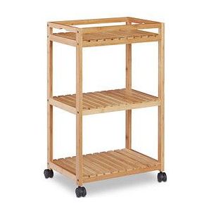 relaxdays Servierwagen braun 47,0 x 32,5 x 77,0 cm