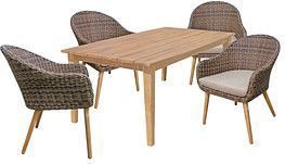 Garden Pleasure Sitzgruppe VISALIA/PUEBLO, schwarz Kunststoff, Metall, 5-teilig