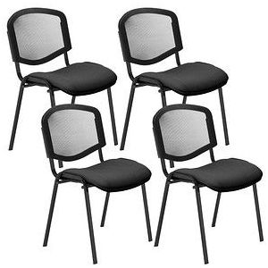 4 Nowy Styl Besucherstühle Iso Ergo Mesh anthrazit, schwarz Stoff