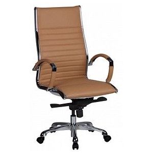 AMSTYLE Bürostuhl, SPM1.234 Leder braun, Gestell silber