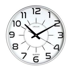 unilux Wanduhr Maxi Pop weiß grau Kunststoff, Ø 37,5 cm