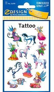 AVERY Zweckform Klebetattoo 56390 Elfen, Einhörner, 11 Etiketten