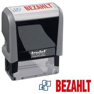 trodat Textstempel "Bezahlt" printy 4912 office selbstfärbend blau, rot