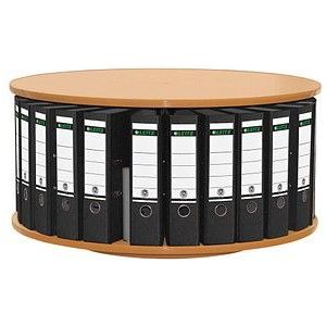 reef Tisch-Ordnerdrehsäule buche bis zu 24 Ordner, Etagen einzeln drehbar, H: 44,0 cm